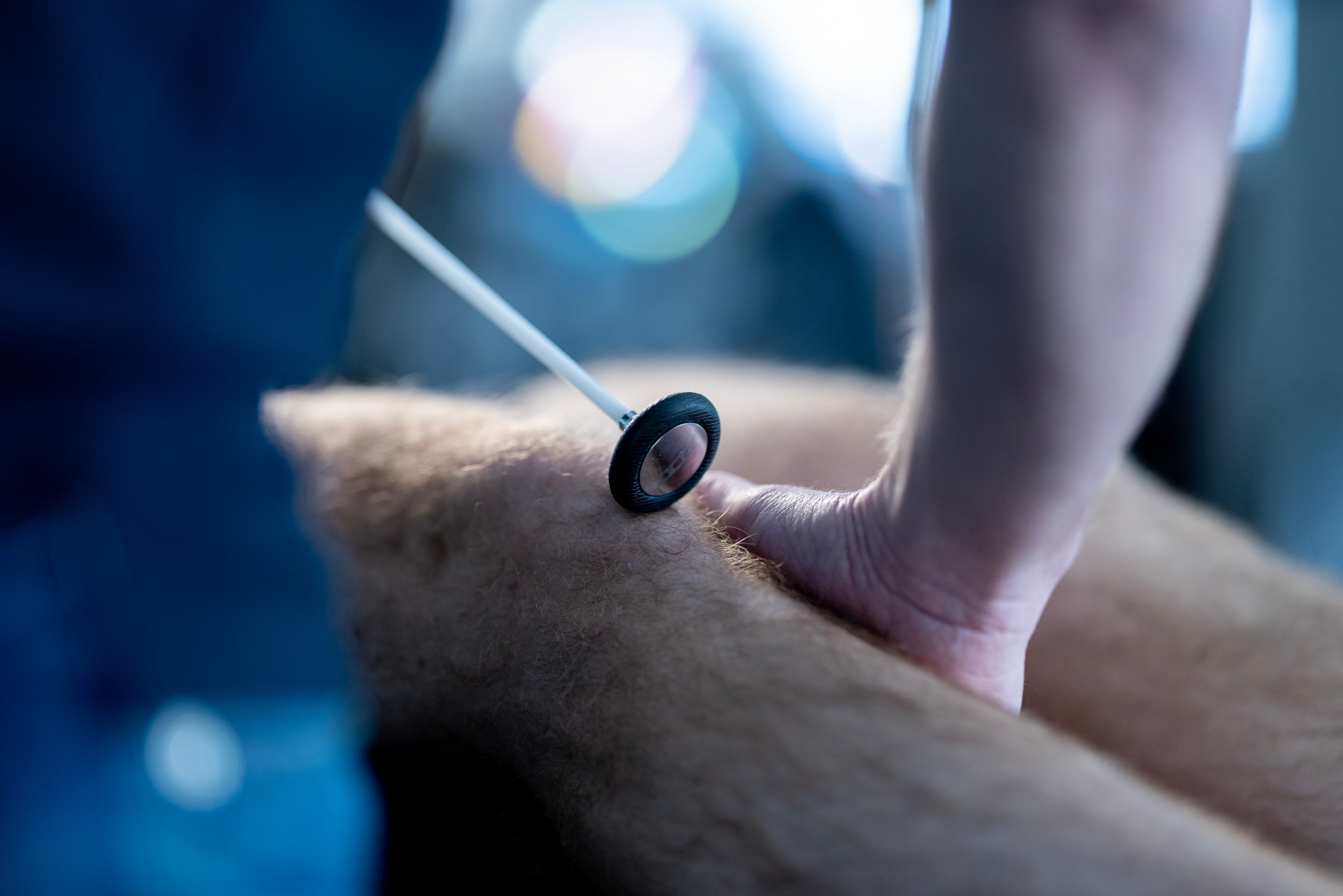 Per Olav slår på kne